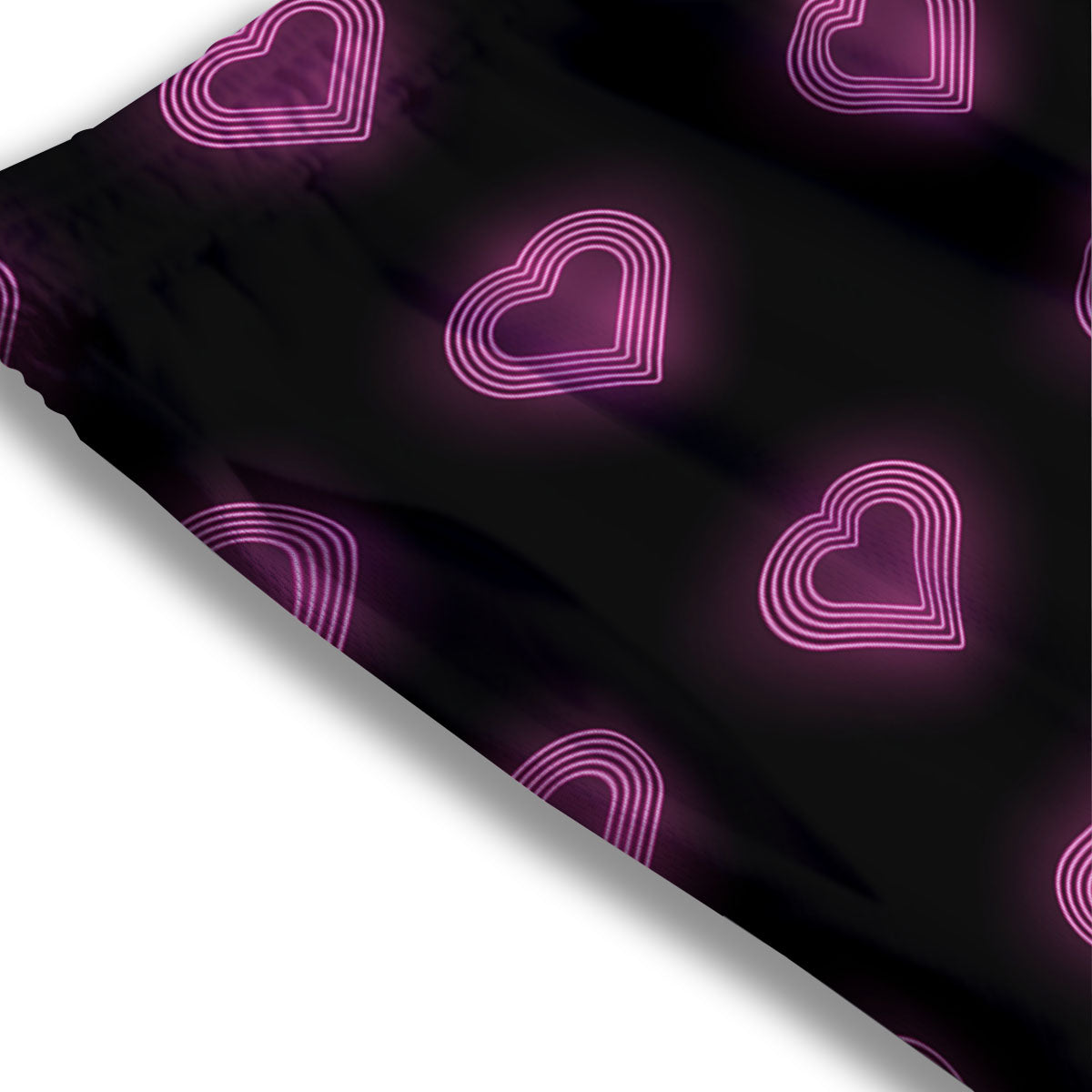 Heart Lights Print Pattern Mesh Shorts