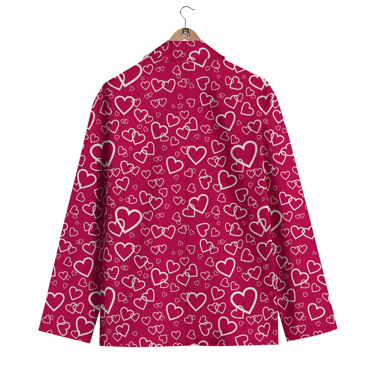 Heart Pattern Print Men's Blazer-grizzshop