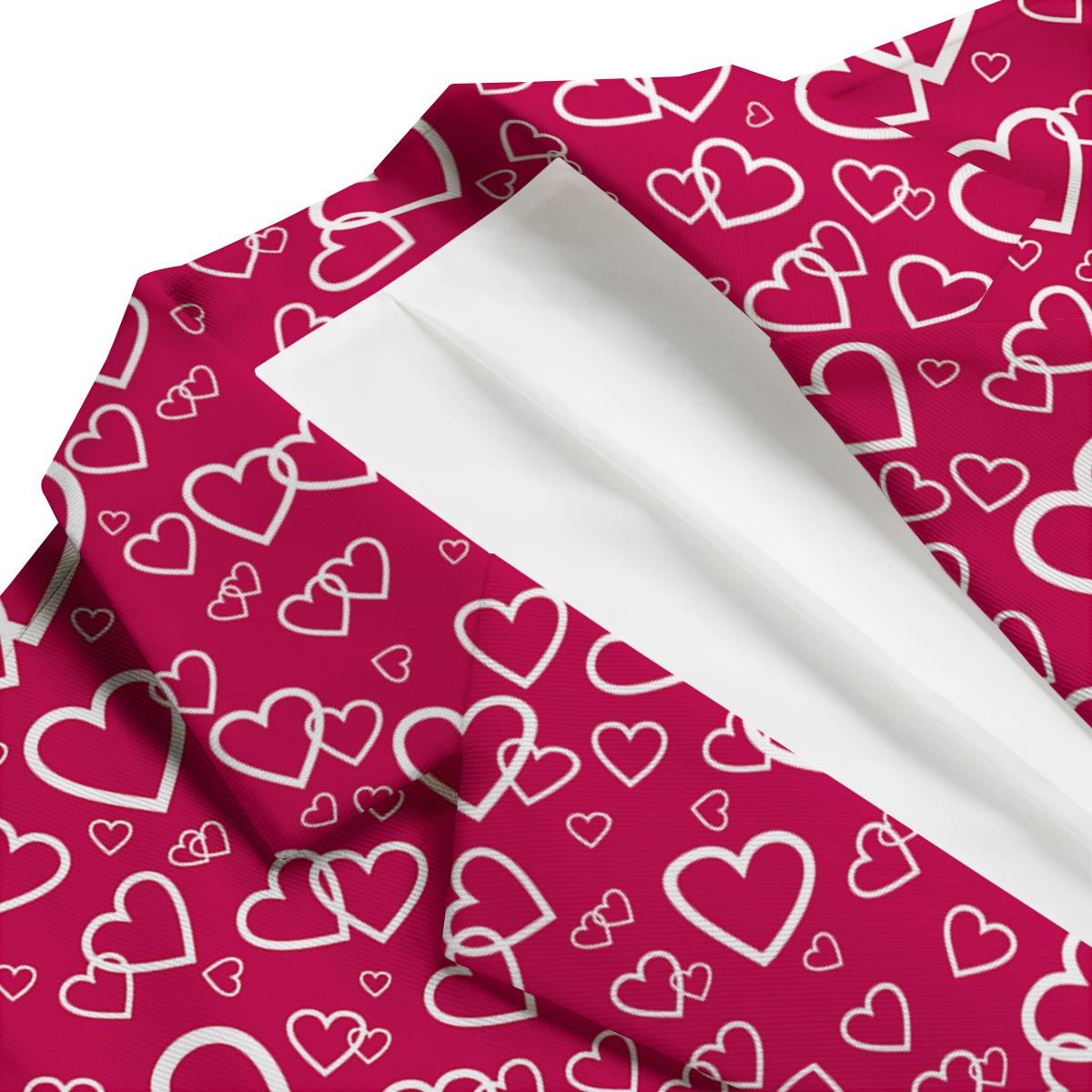 Heart Pattern Print Men's Blazer-grizzshop
