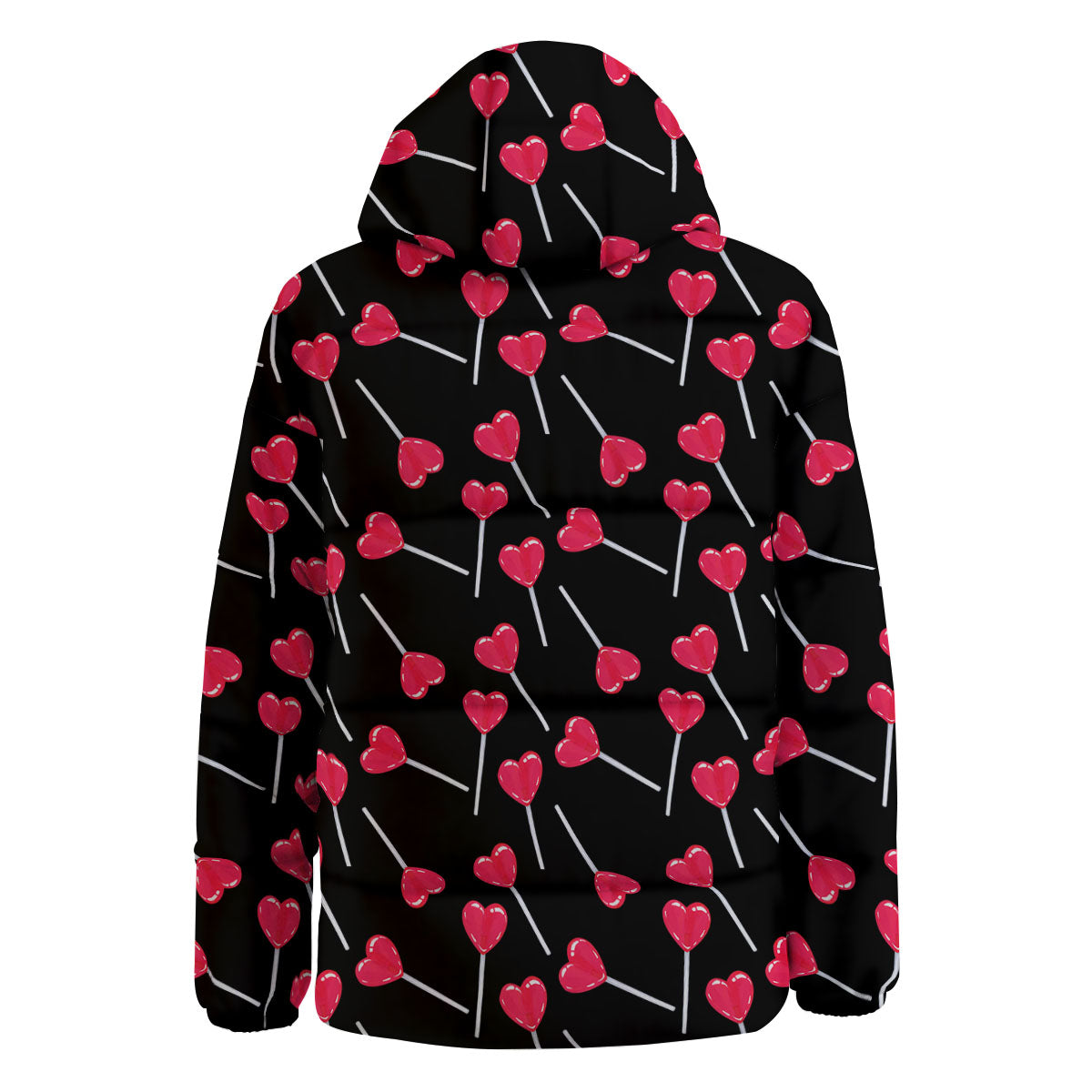 Heart Pink Lollipop Print Pattern Down Jacket-grizzshop
