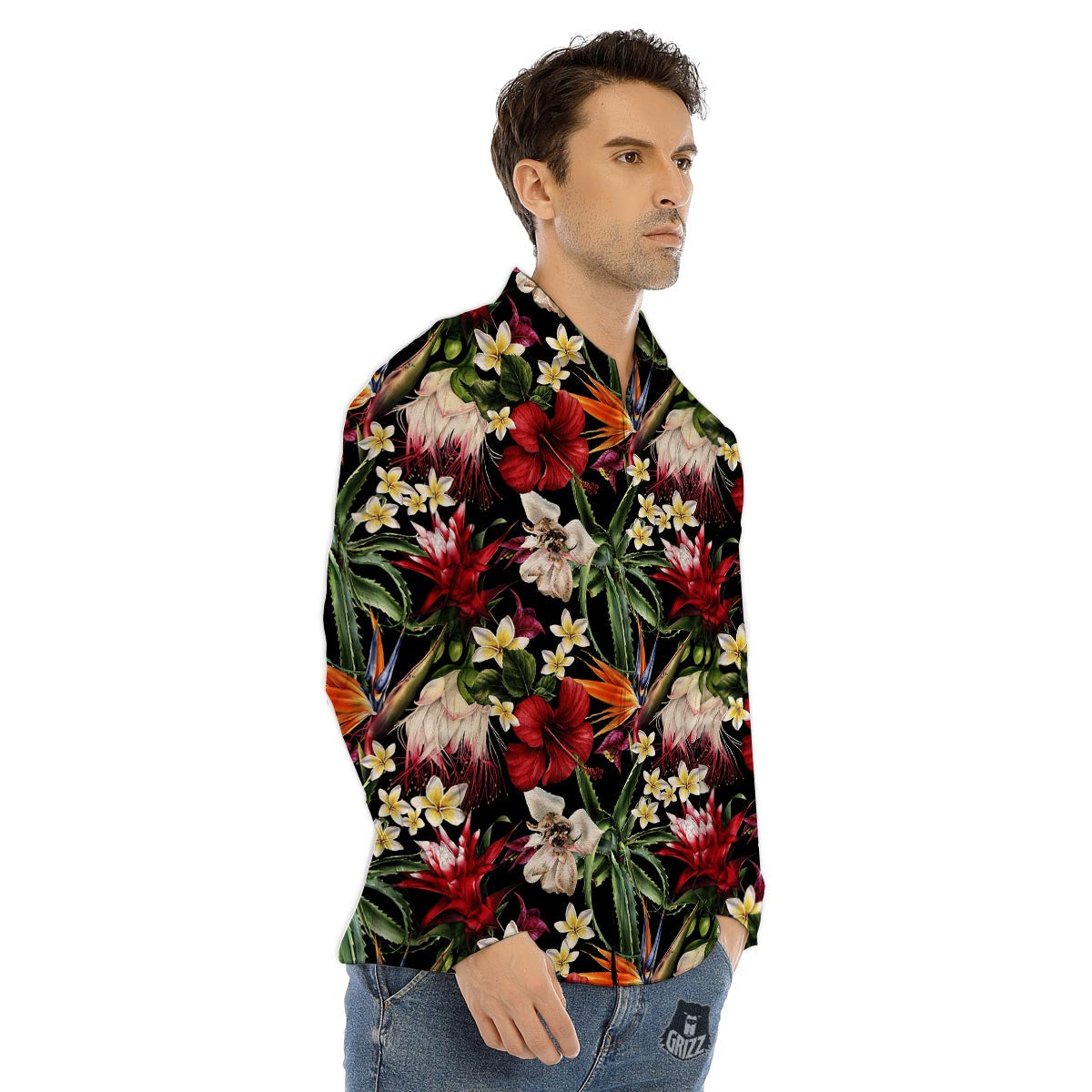 Heart Pink Lollipop Print Pattern Men's Dress Shirts-grizzshop