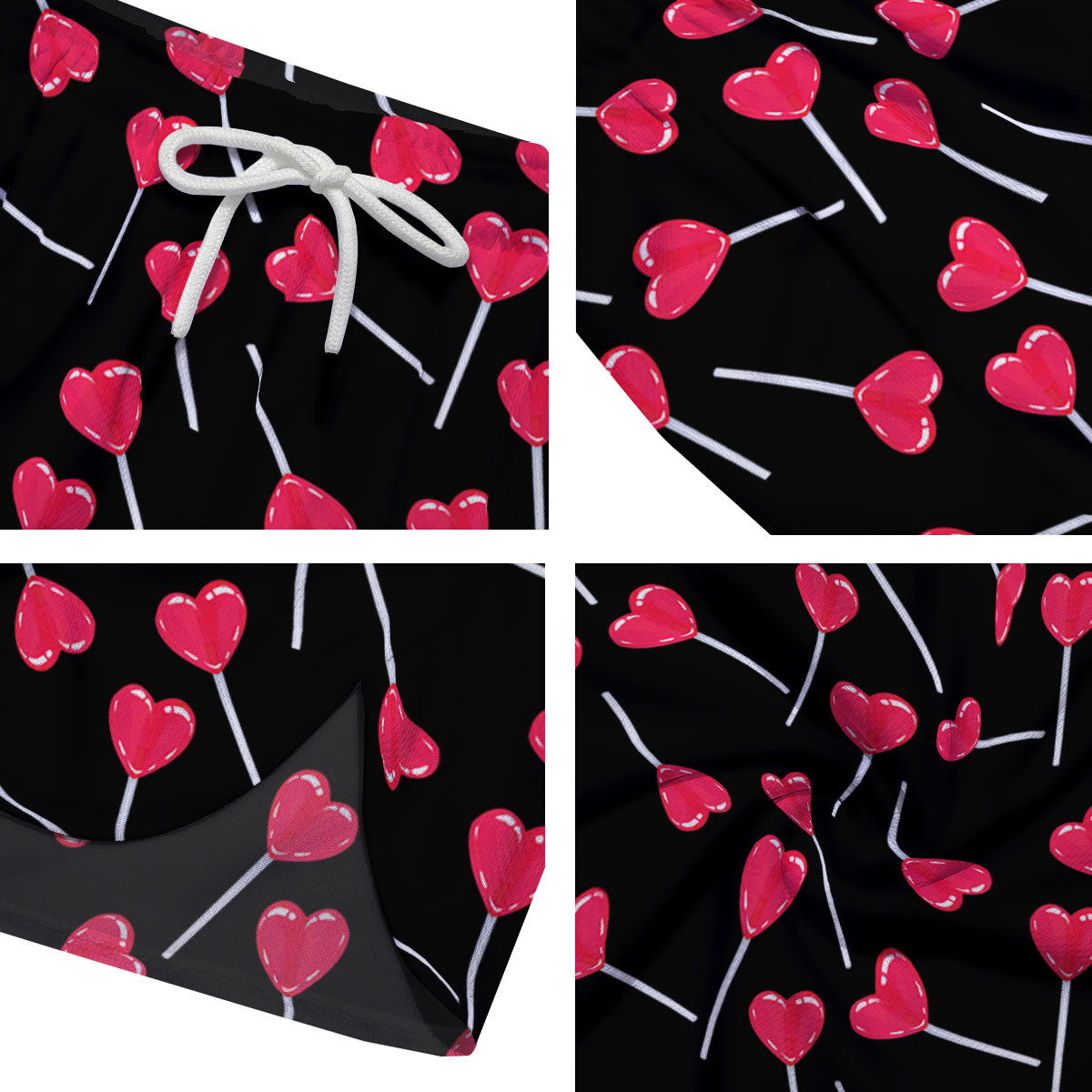 Heart Pink Lollipop Print Pattern Men's Running Shorts-grizzshop