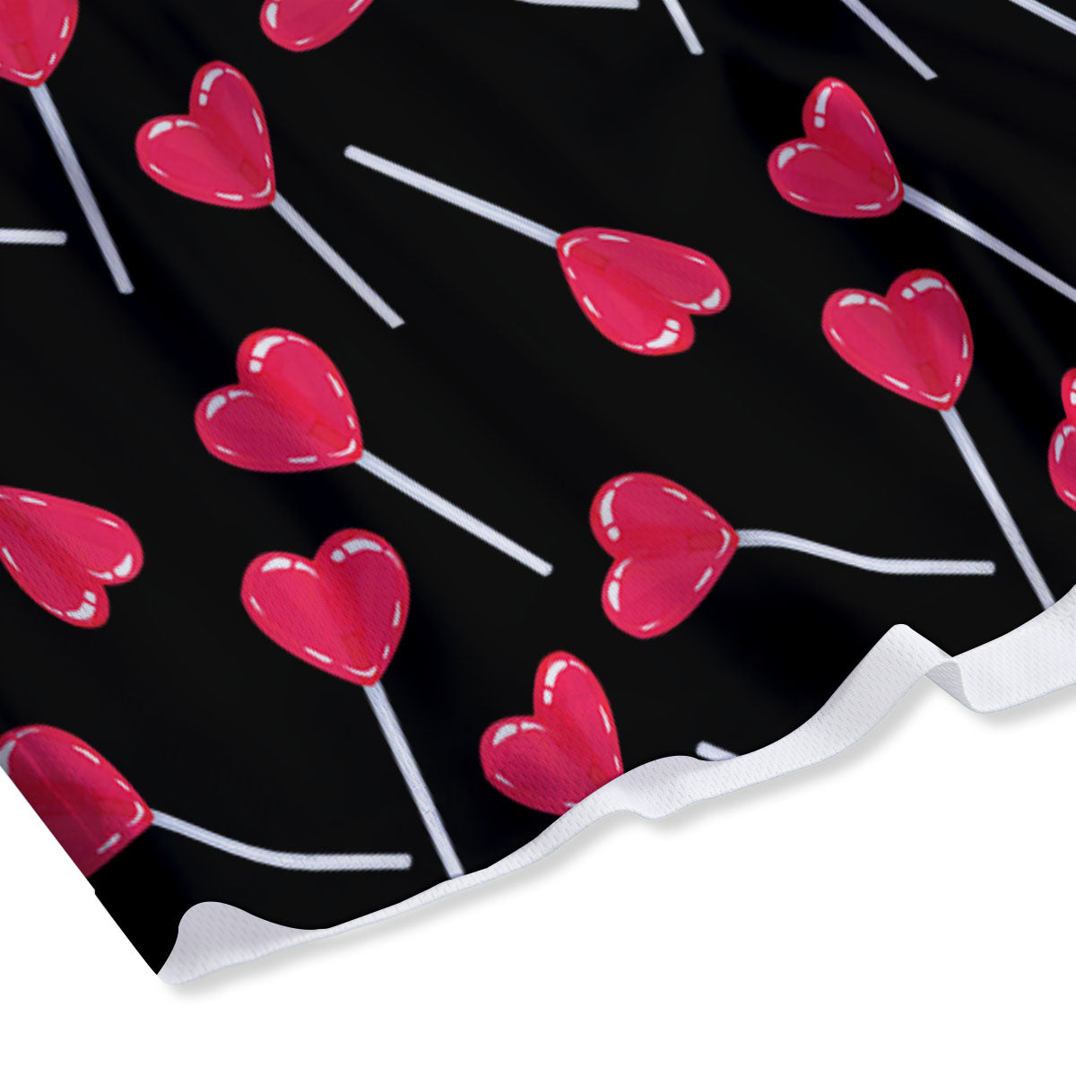 Heart Pink Lollipop Print Pattern Mesh Shorts