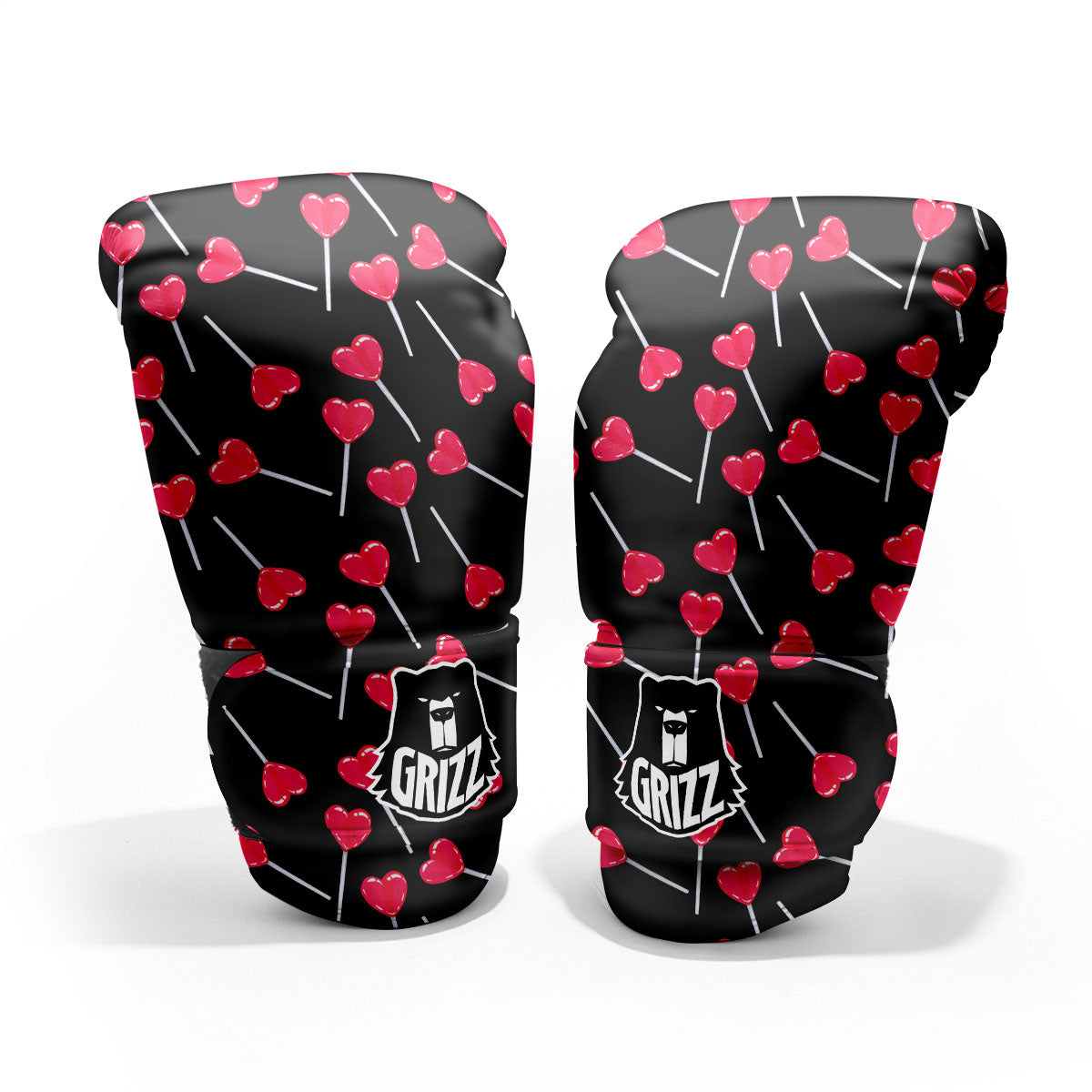 Heart Pink Lollipop Print Pattern Pro Boxing Glove