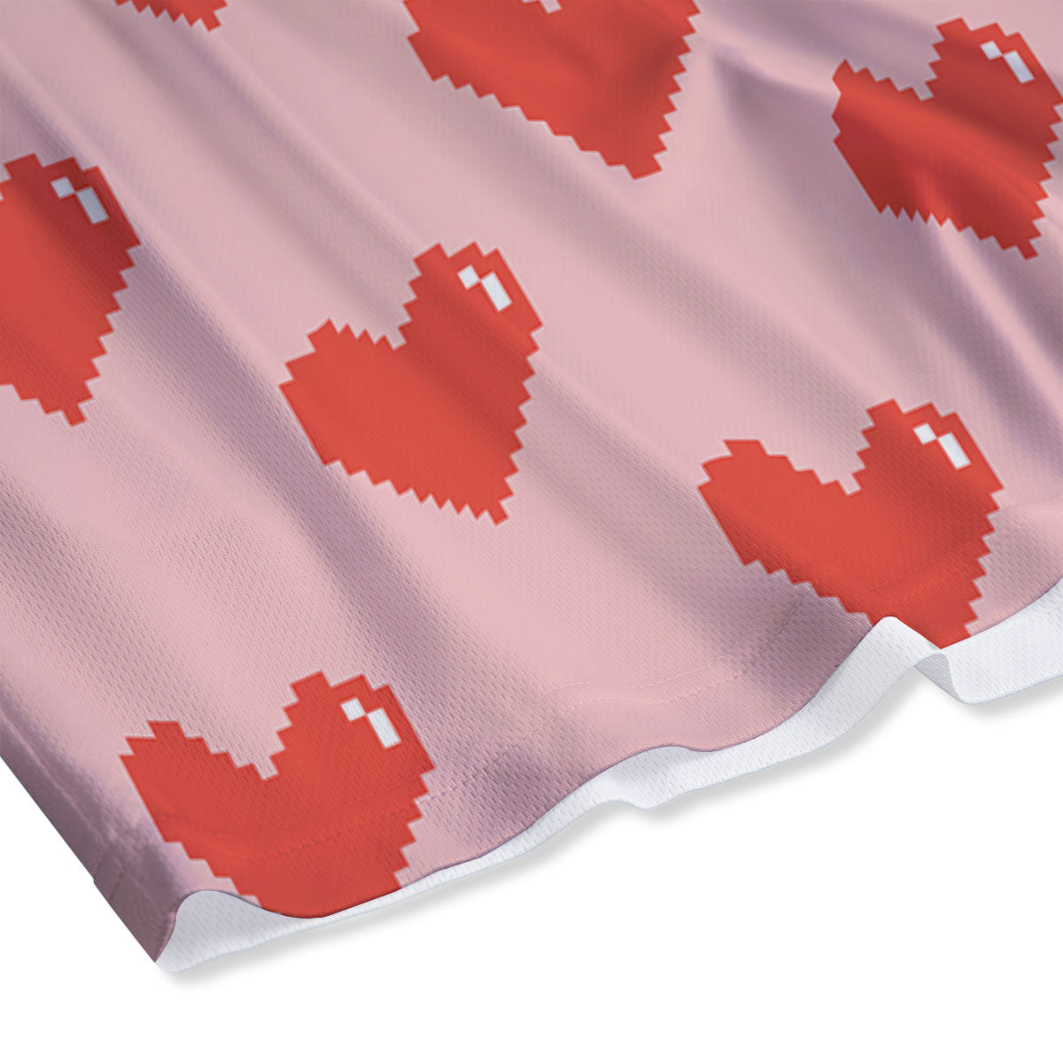Heart Pixel Print Pattern Mesh Shorts