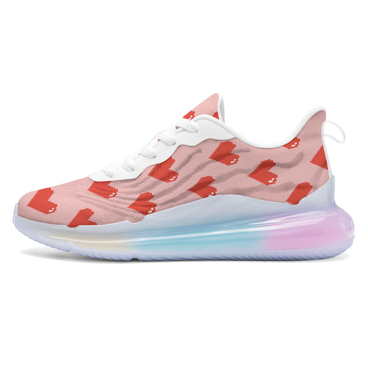 Heart Pixel Print Pattern Running Sneakers-grizzshop