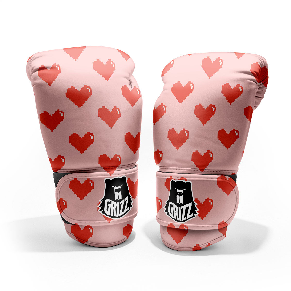 Heart Pixel Print Pattern Pro Boxing Glove