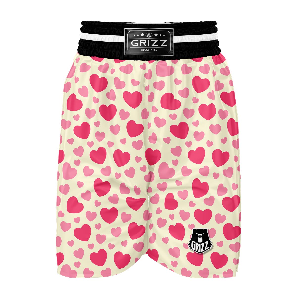 Heart Print Pattern Boxing Shorts-grizzshop