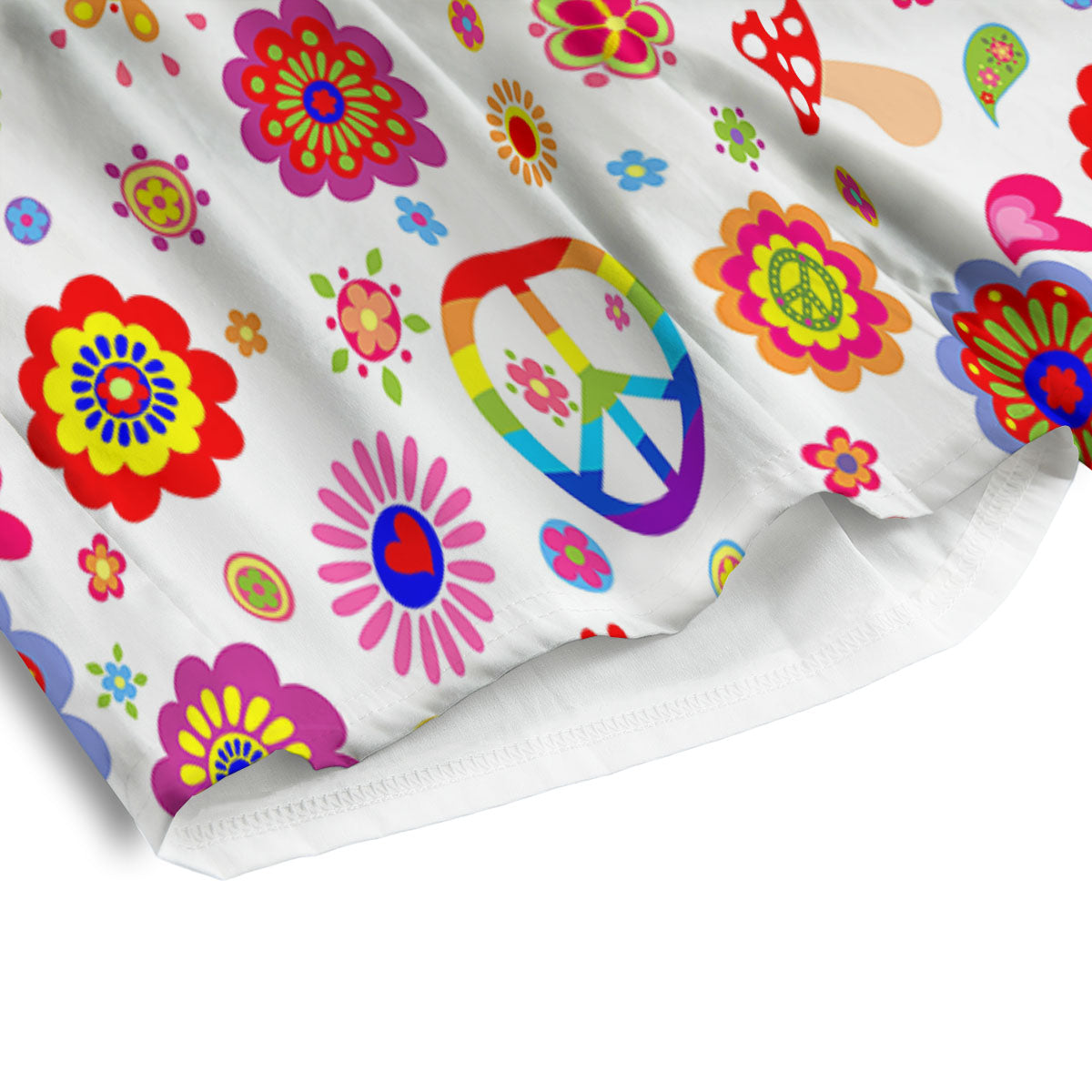 Heart Psychedelic Peace Sign Print Pattern Men's Athletic Shorts