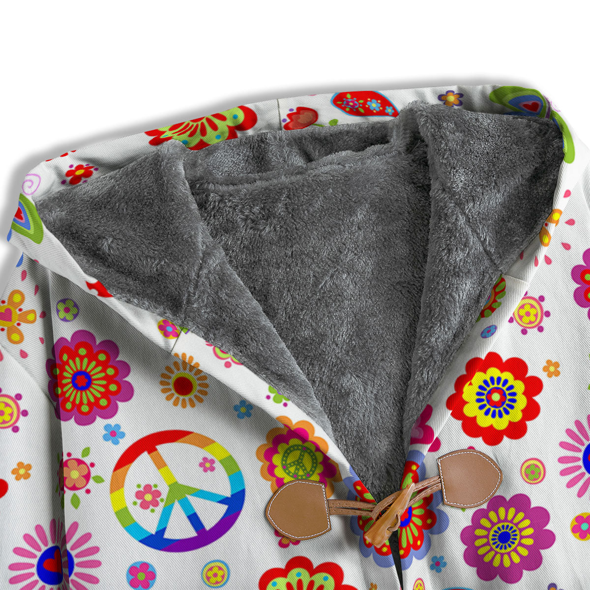 Heart Psychedelic Peace Sign Print Pattern Men's Windbreaker Jacket-grizzshop