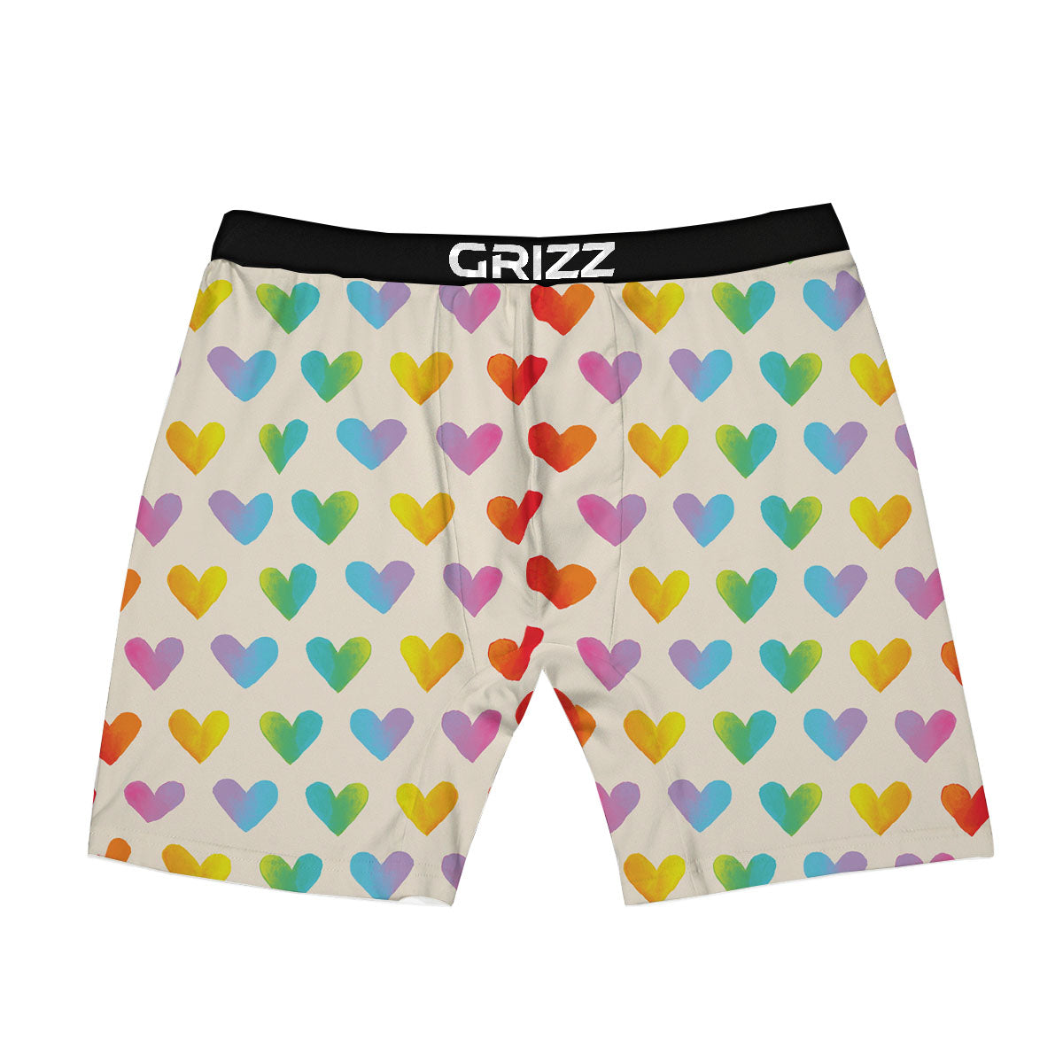Heart Rainbow Print Pattern Boxer Briefs-grizzshop