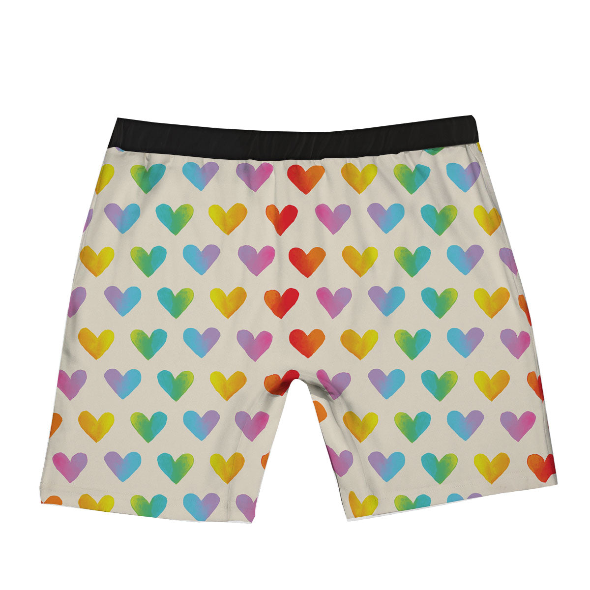 Heart Rainbow Print Pattern Boxer Briefs-grizzshop