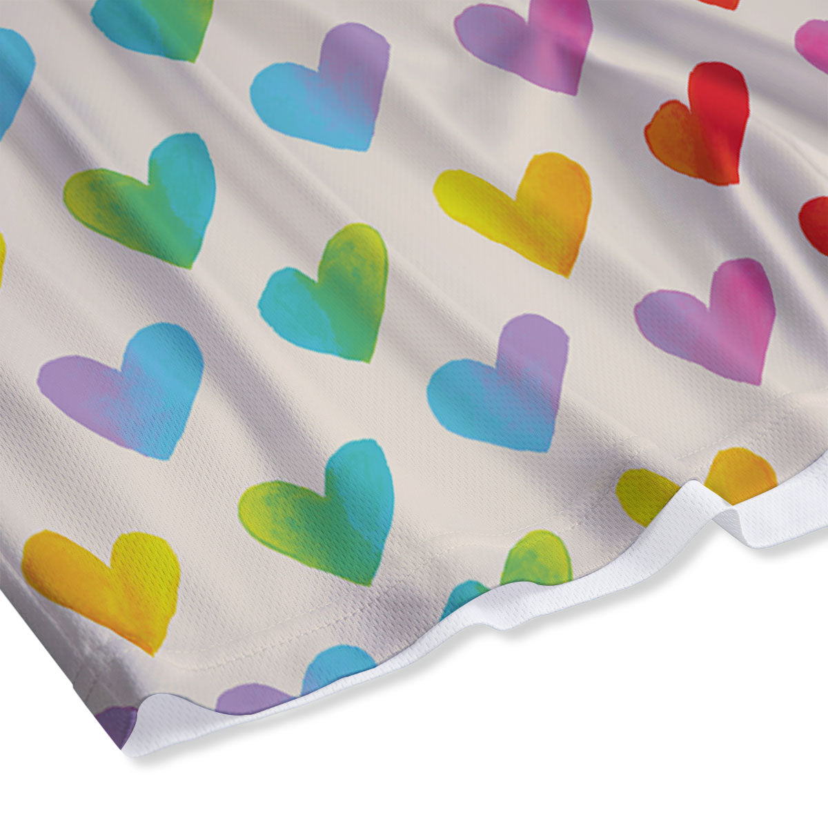 Heart Rainbow Print Pattern Mesh Shorts