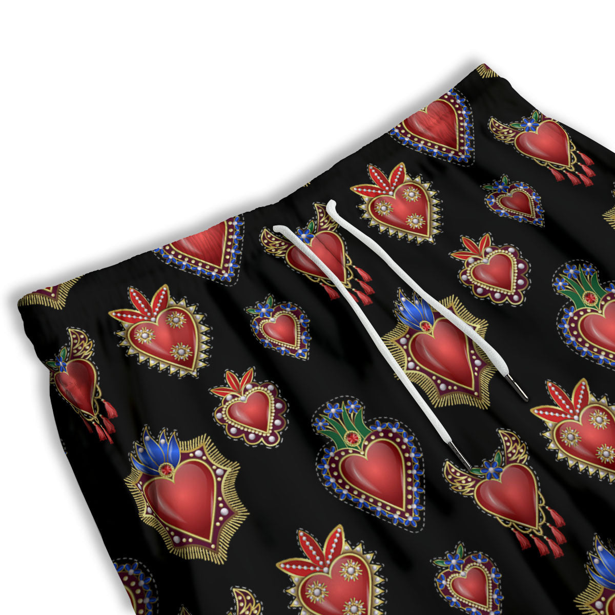 Heart Sacred Print Pattern Men's Athletic Shorts