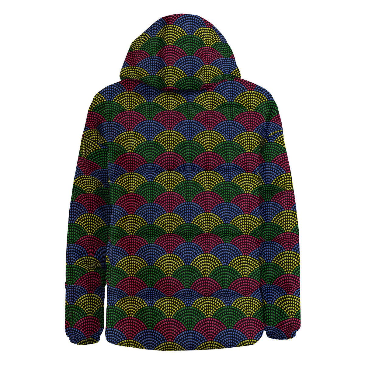 Heart Wave Colorful Print Pattern Down Jacket-grizzshop