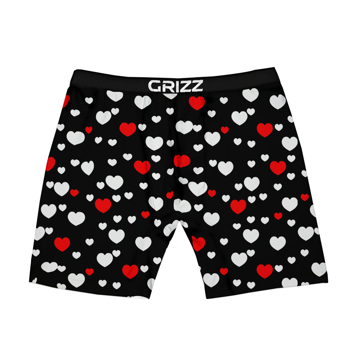 Heart White And Red Print Pattern Boxer Briefs-grizzshop