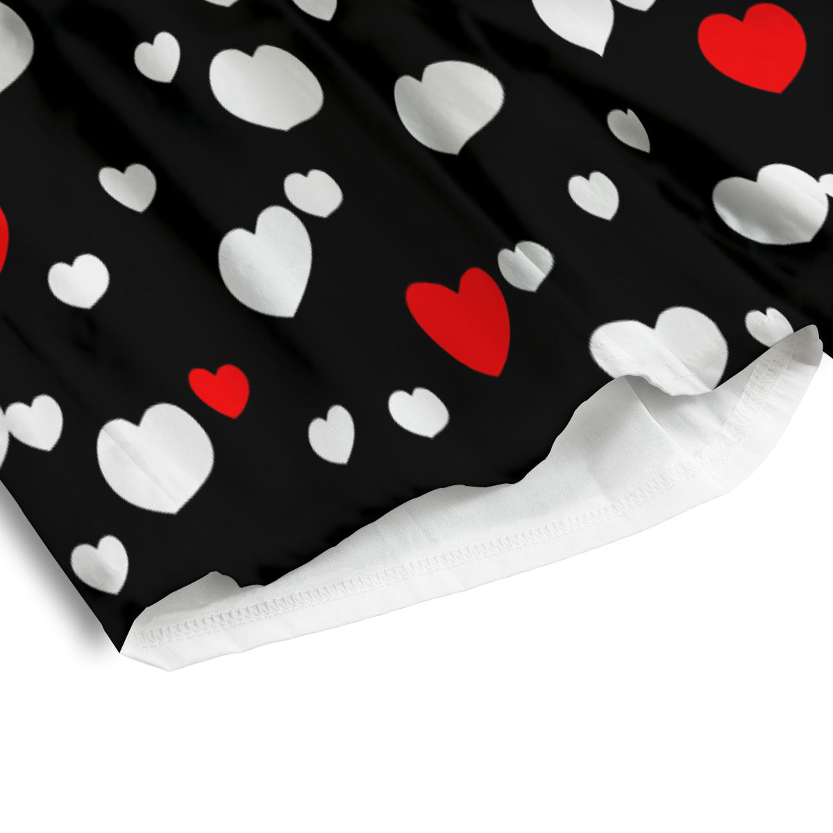 Heart White And Red Print Pattern Men's Athletic Shorts