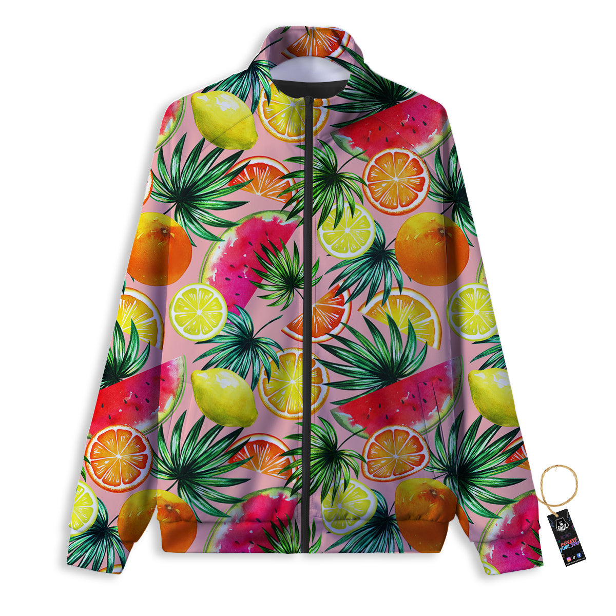 Heart White And Red Print Pattern Track Jacket-grizzshop