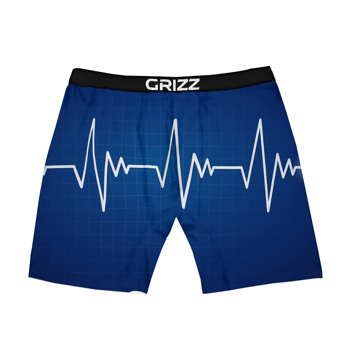 Heartbeat Blue Print Boxer Briefs-grizzshop