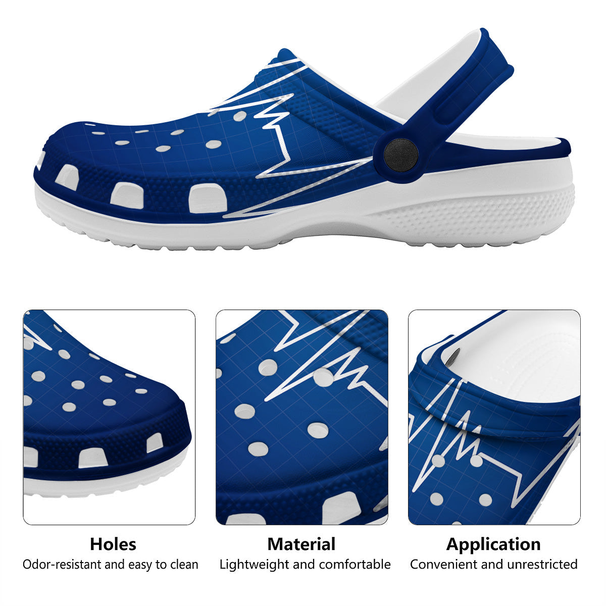 Heartbeat Blue Print Clog-grizzshop