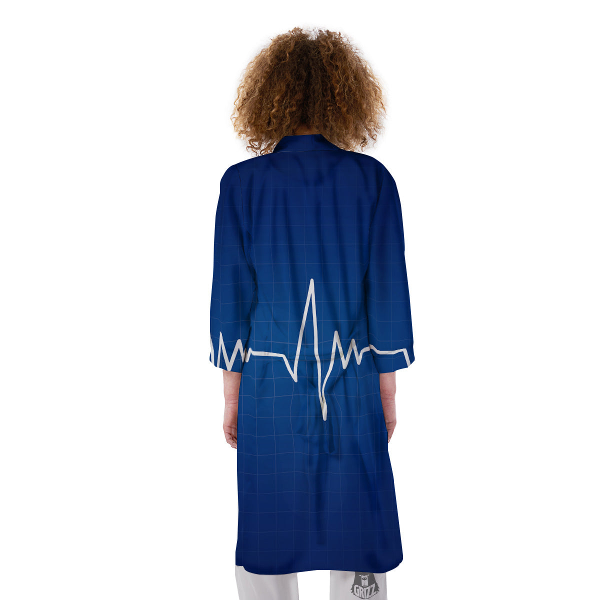 Heartbeat Blue Print Kimono-grizzshop