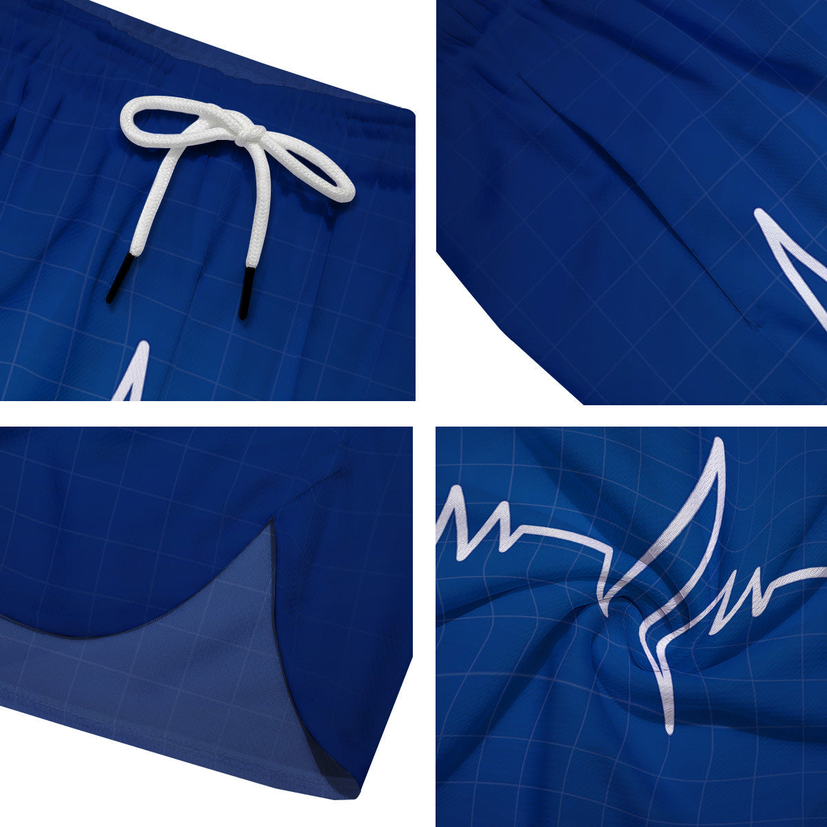 Heartbeat Blue Print Men's Running Shorts-grizzshop