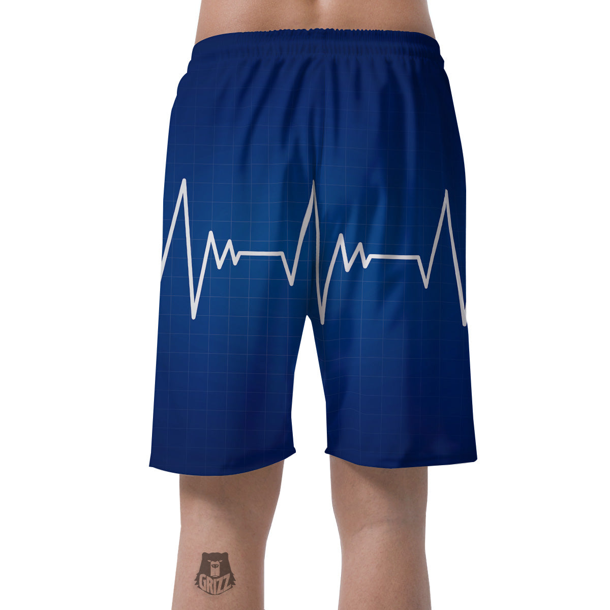 Heartbeat Blue Print Men's Shorts-grizzshop