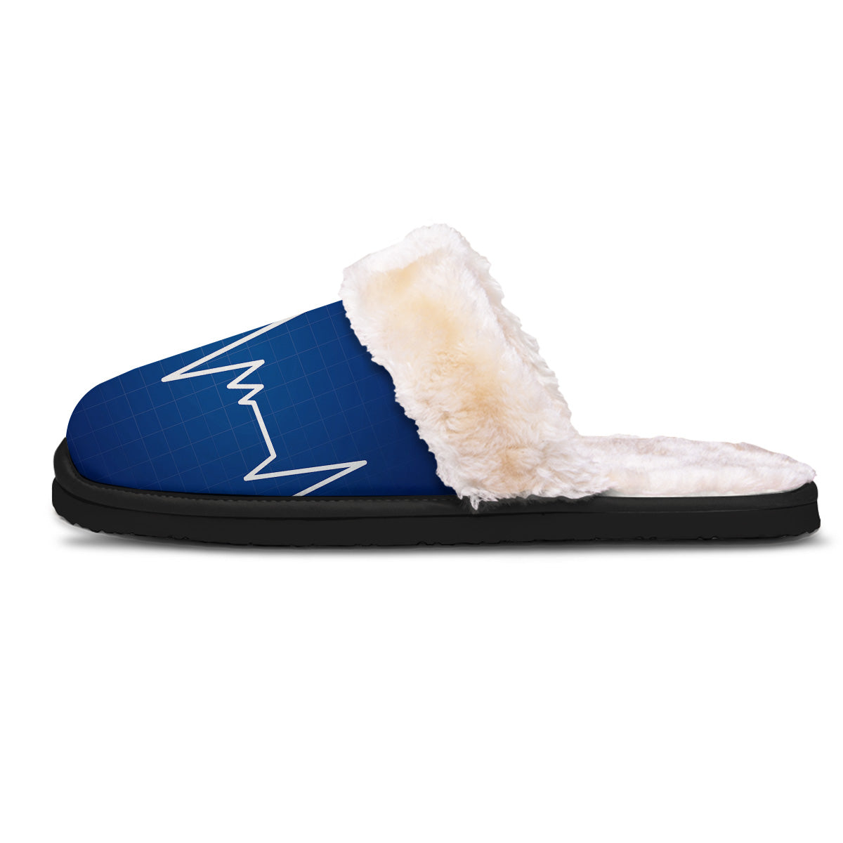 Heartbeat Blue Print Slippers-grizzshop