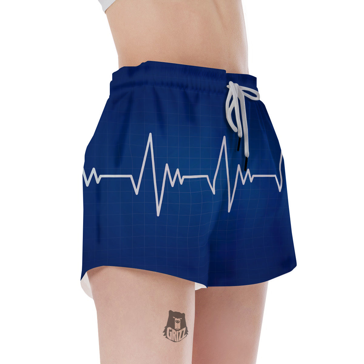 Heartbeat Blue Print Women's Shorts-grizzshop