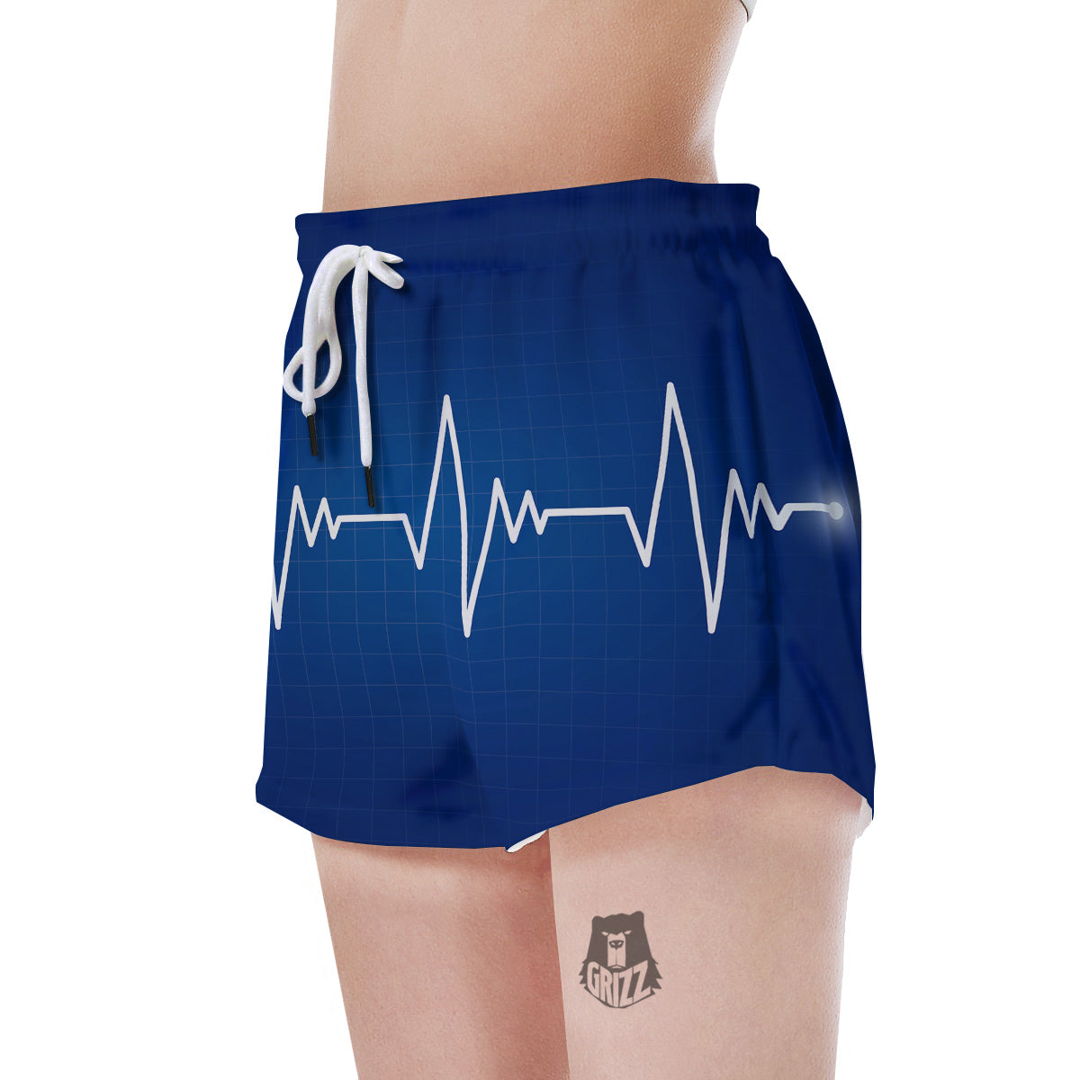 Heartbeat Blue Print Women's Shorts-grizzshop