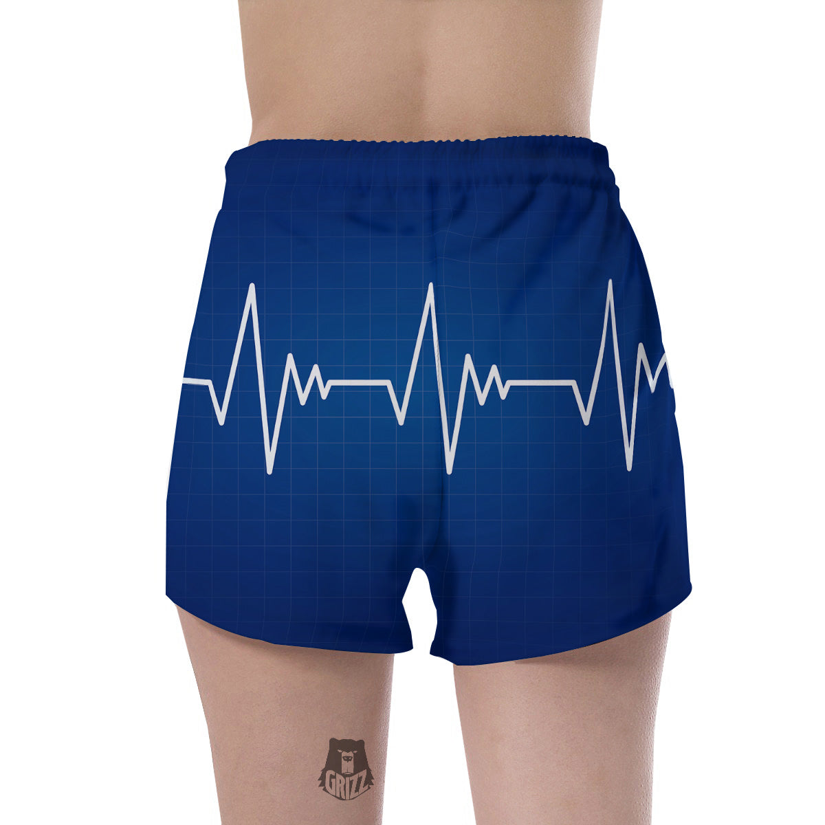 Heartbeat Blue Print Women's Shorts-grizzshop