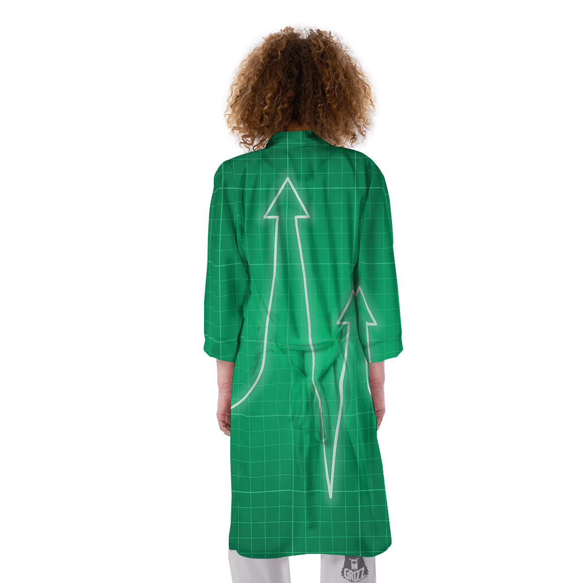 Heartbeat Green Print Kimono-grizzshop