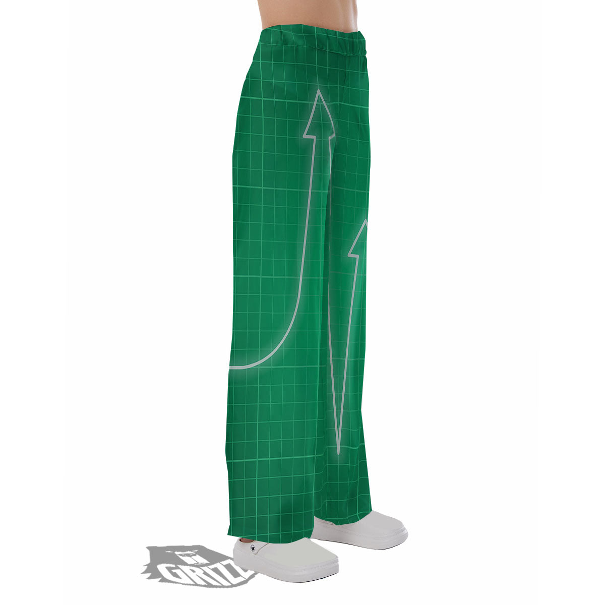 Heartbeat Green Print Pajama Pants-grizzshop