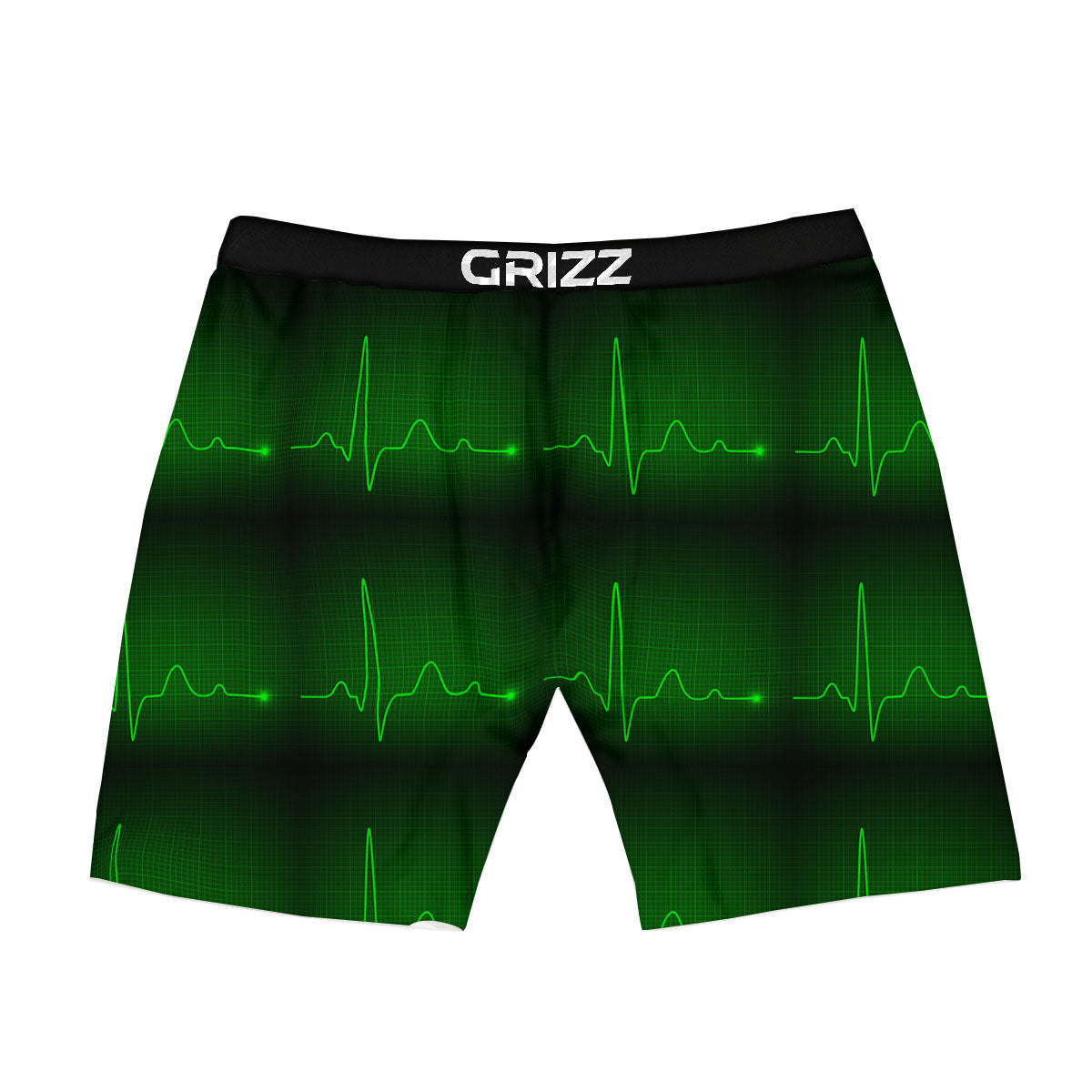 Heartbeat Green Print Pattern Boxer Briefs-grizzshop