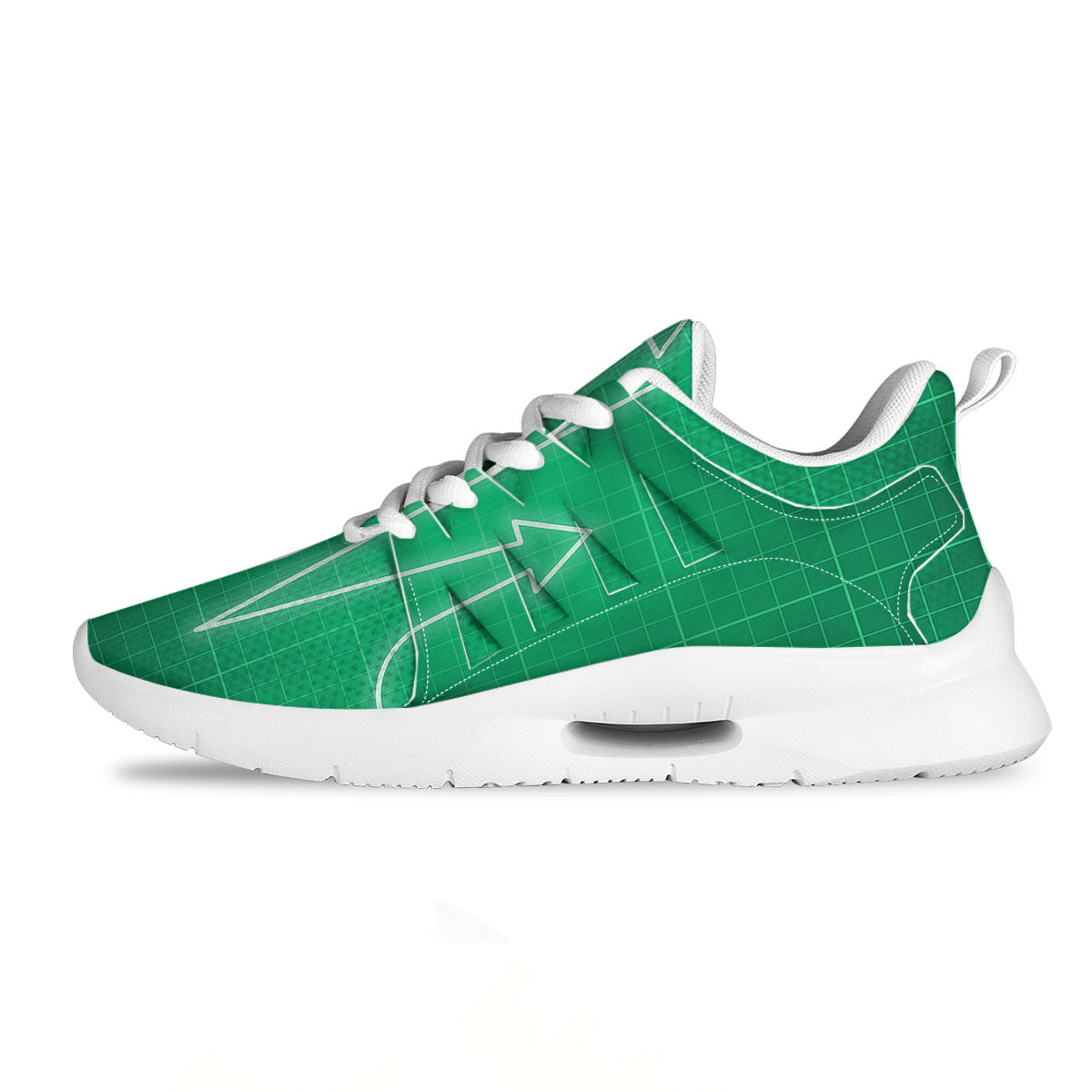 Heartbeat Green Print Tennis Shoes-grizzshop