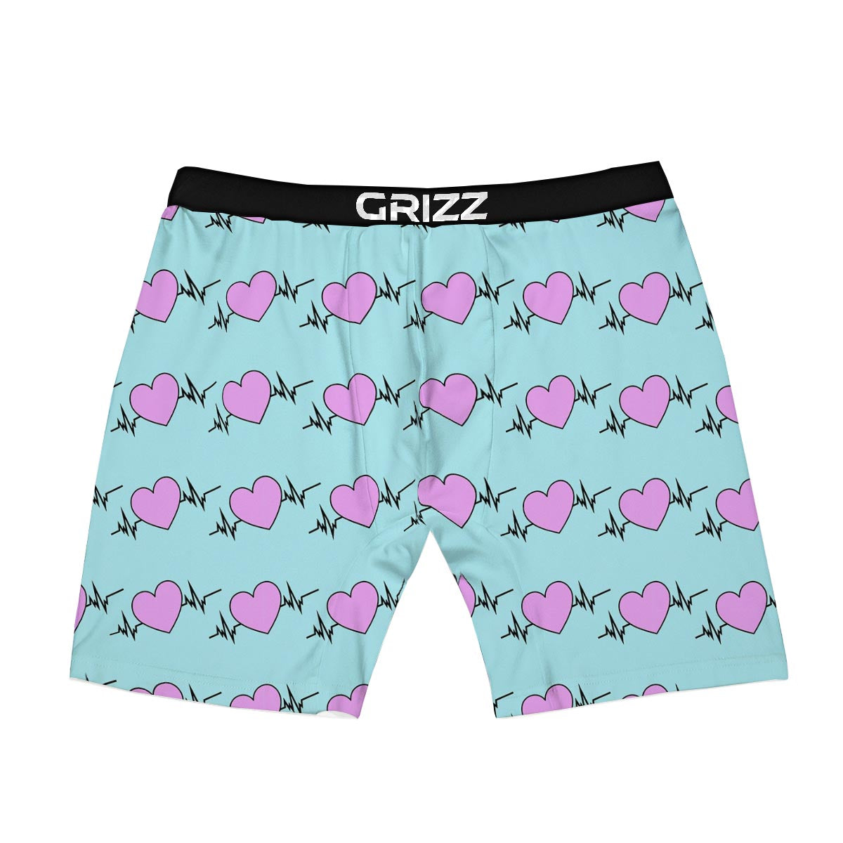 Heartbeat Pink Print Pattern Boxer Briefs-grizzshop