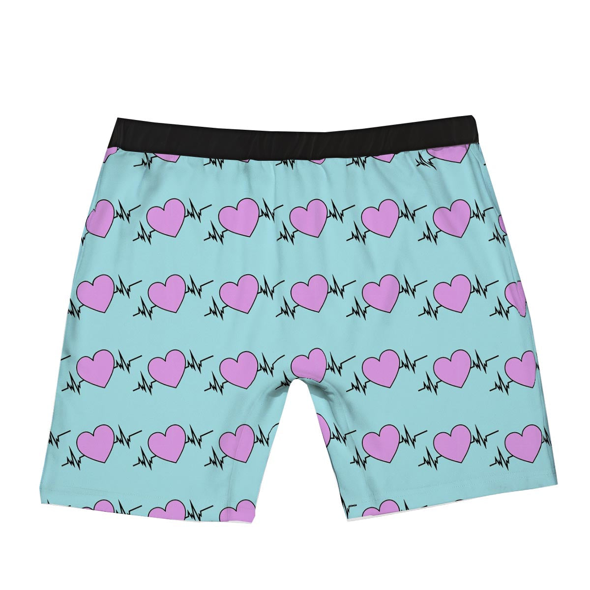 Heartbeat Pink Print Pattern Boxer Briefs-grizzshop