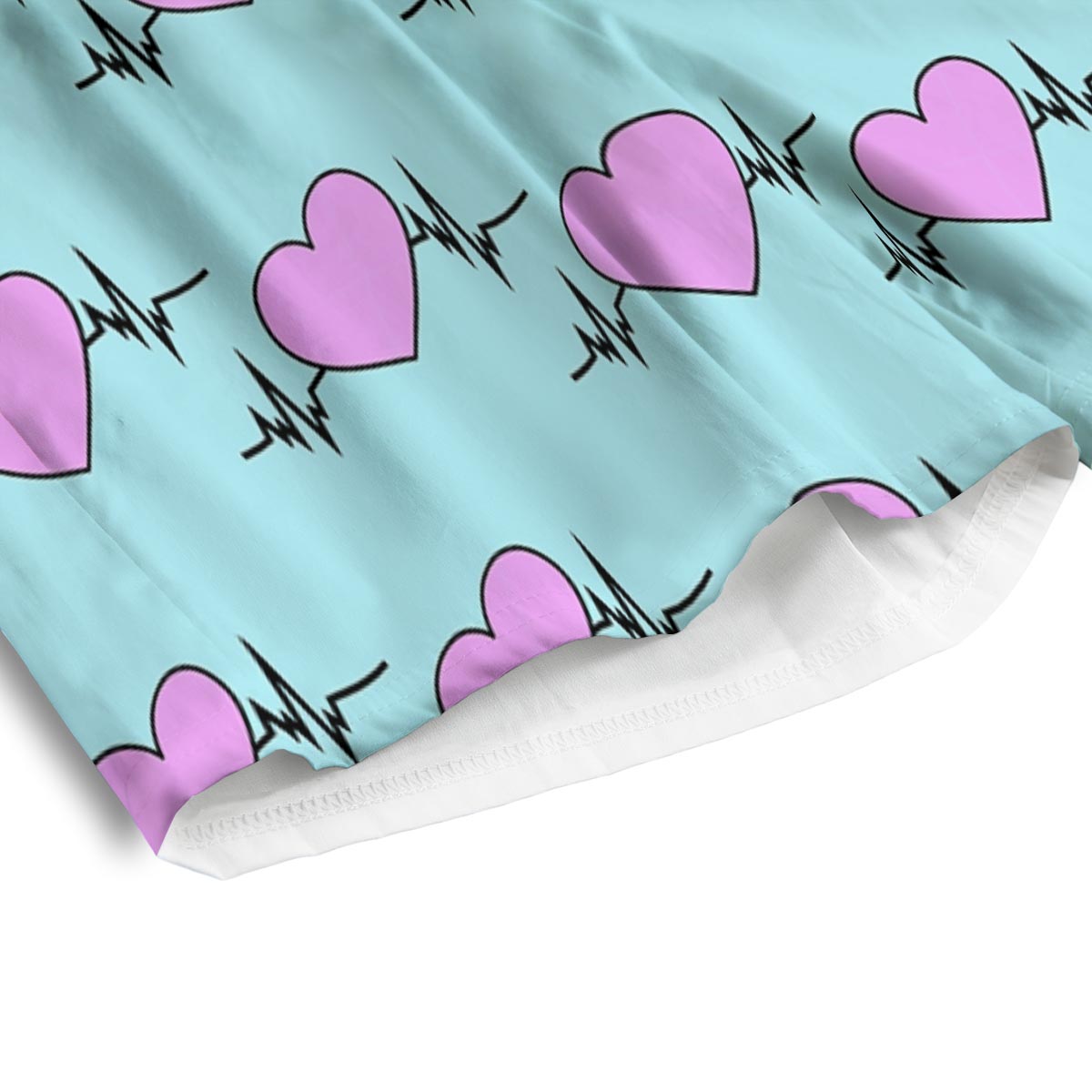 Heartbeat Pink Print Pattern Men's Athletic Shorts