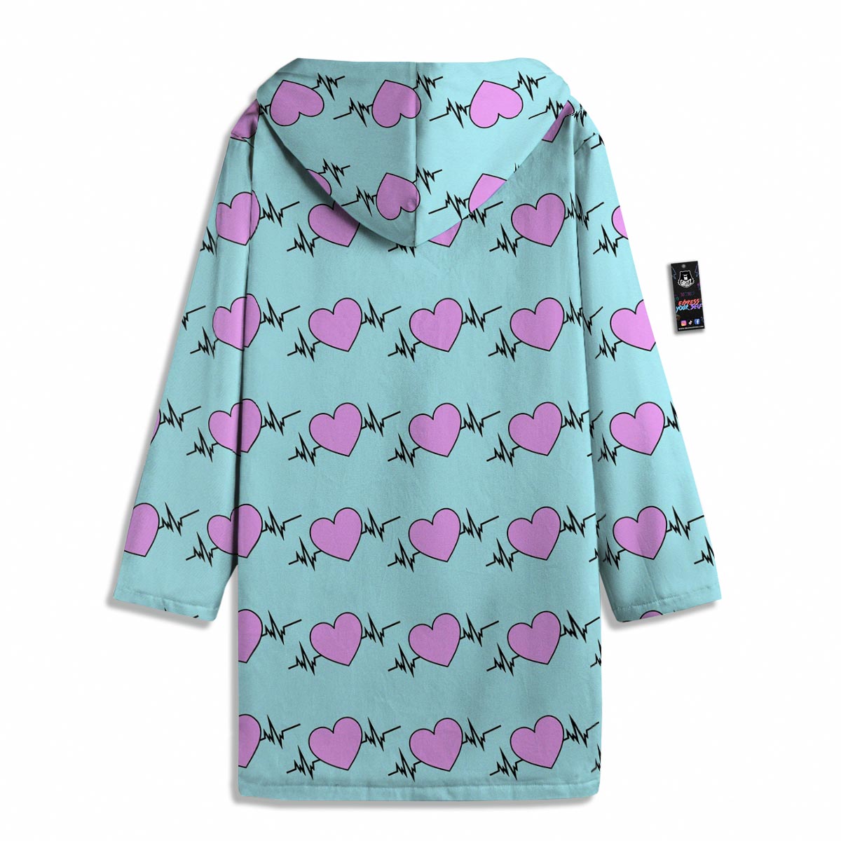 Heartbeat Pink Print Pattern Men's Windbreaker Jacket-grizzshop
