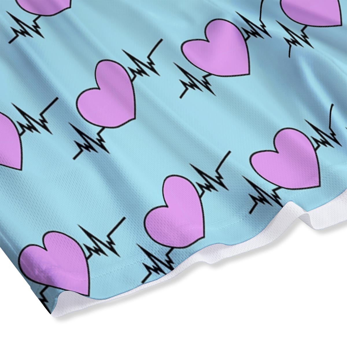 Heartbeat Pink Print Pattern Mesh Shorts