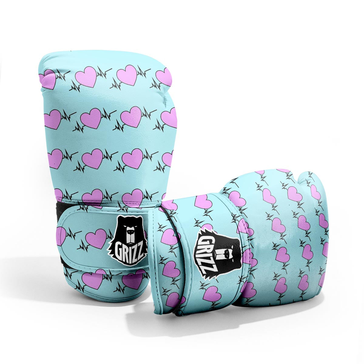 Heartbeat Pink Print Pattern Pro Boxing Glove