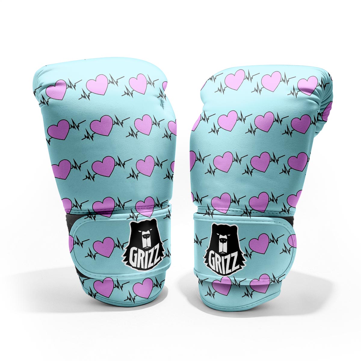 Heartbeat Pink Print Pattern Pro Boxing Glove