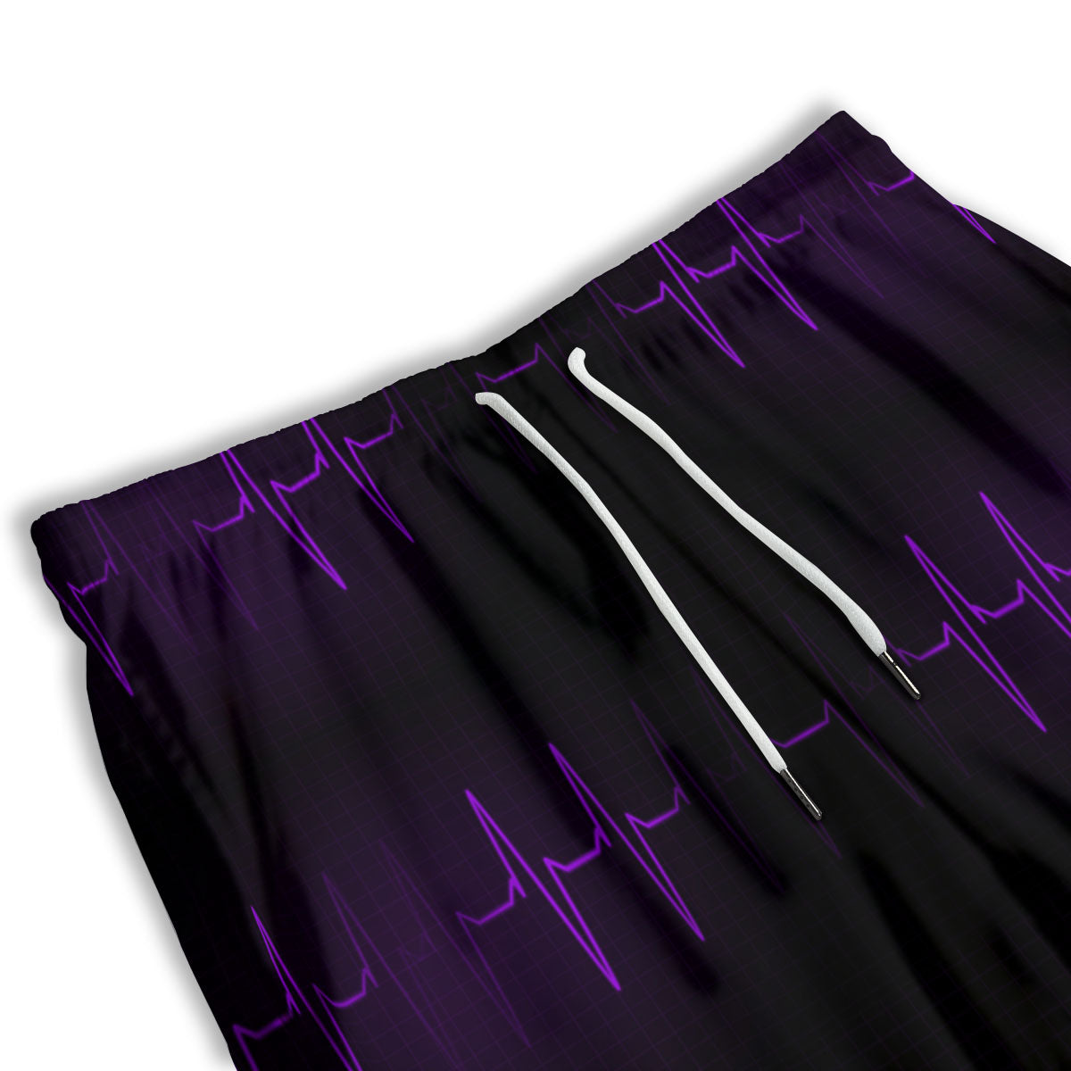 Heartbeat Purple Print Pattern Men's Athletic Shorts