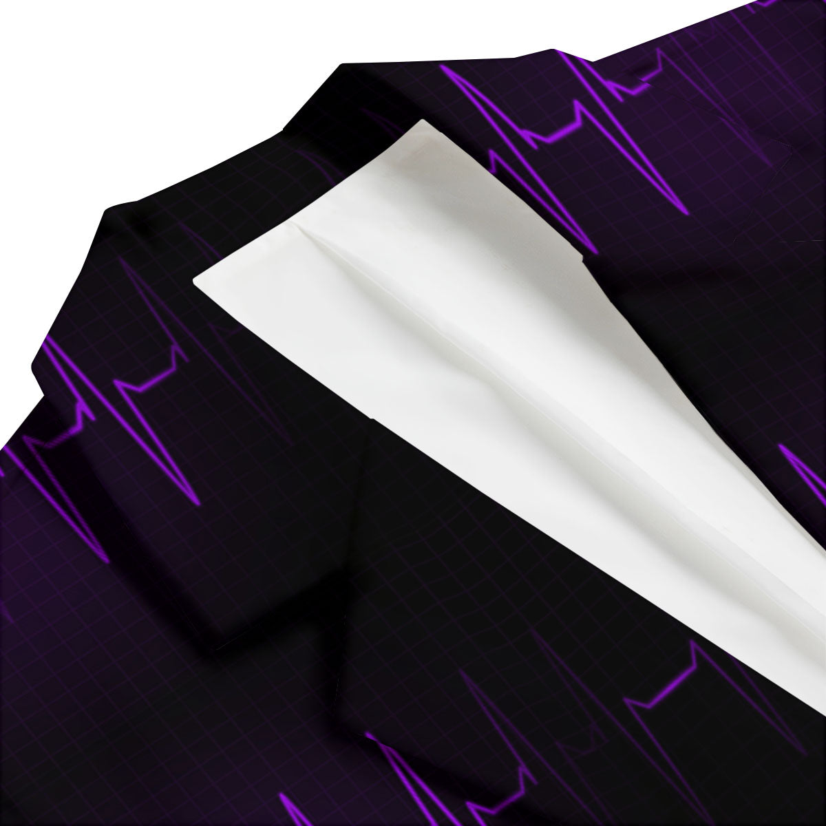 Heartbeat Purple Print Pattern Men's Blazer-grizzshop
