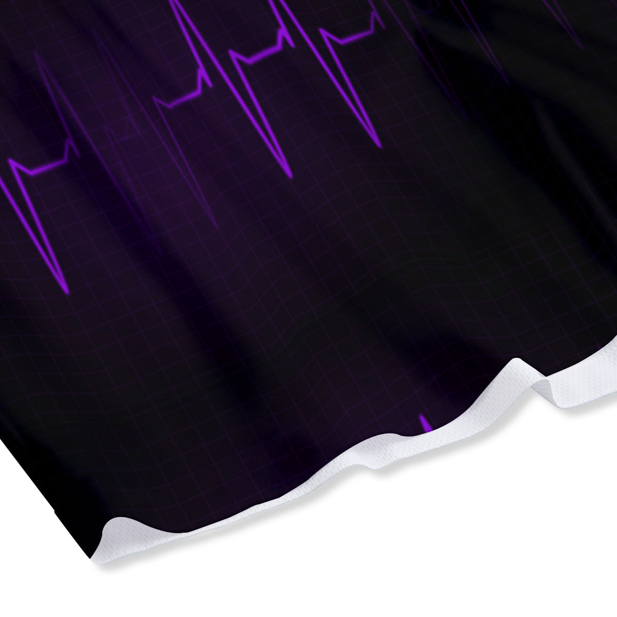 Heartbeat Purple Print Pattern Mesh Shorts