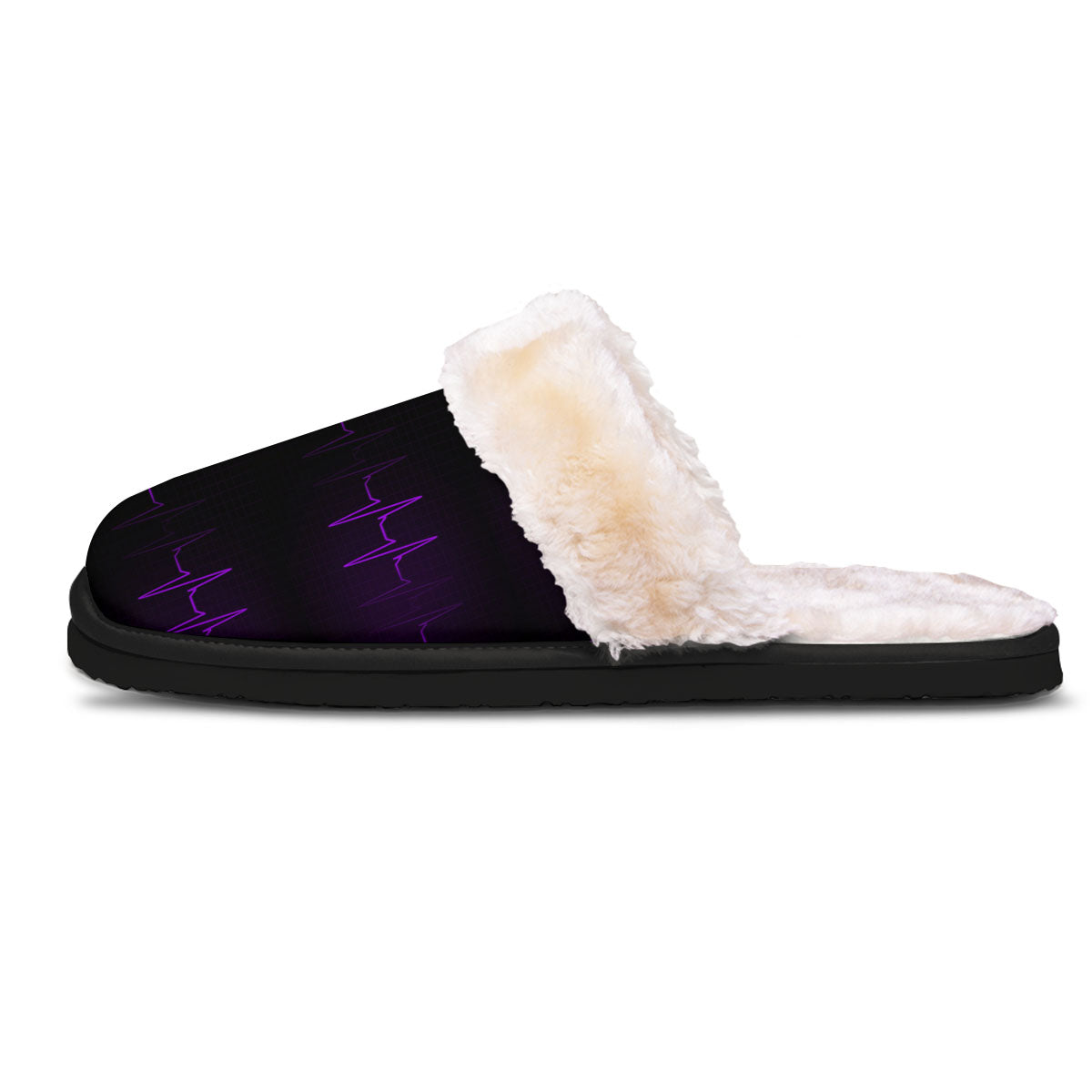 Heartbeat Purple Print Pattern Slippers-grizzshop