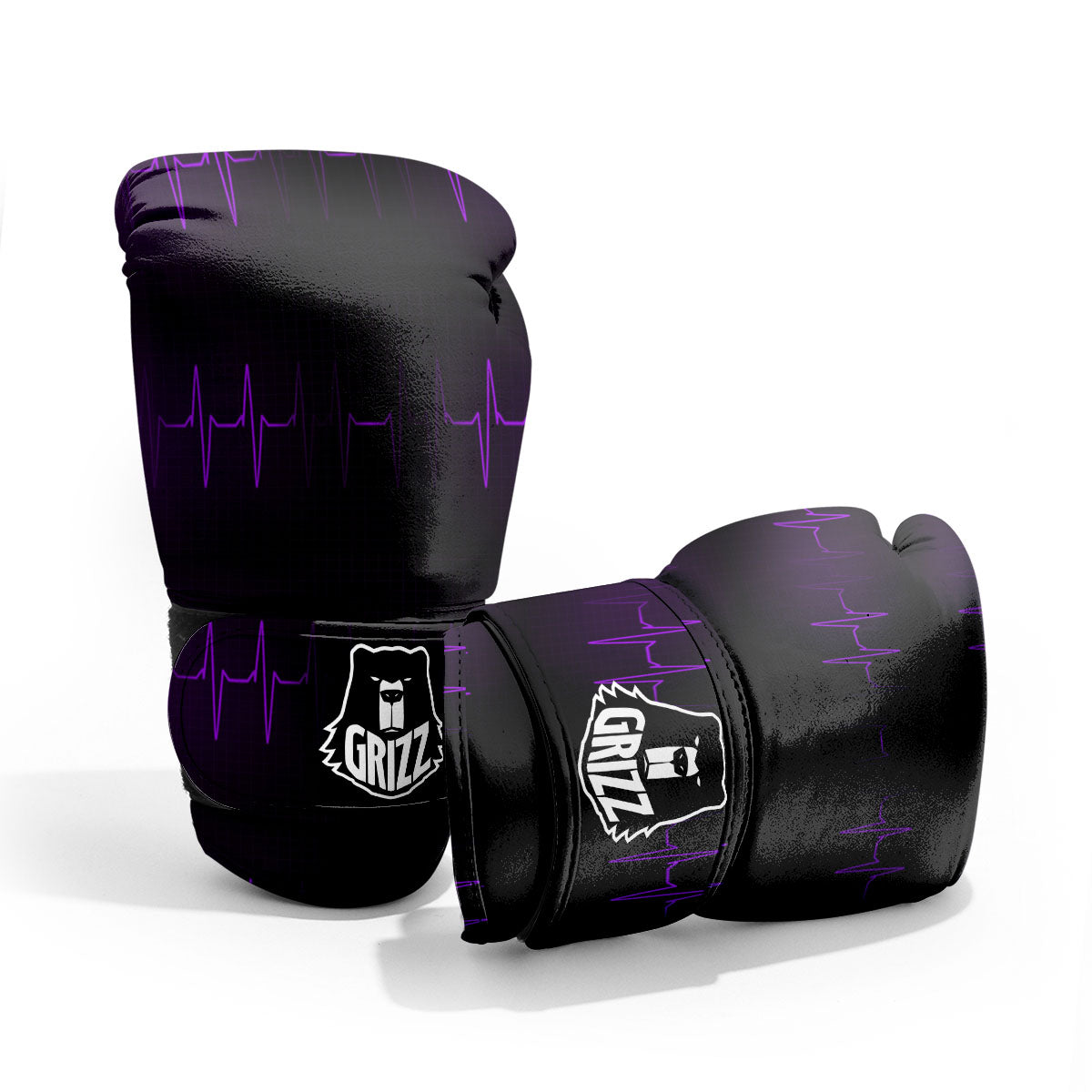 Heartbeat Purple Print Pattern Pro Boxing Glove