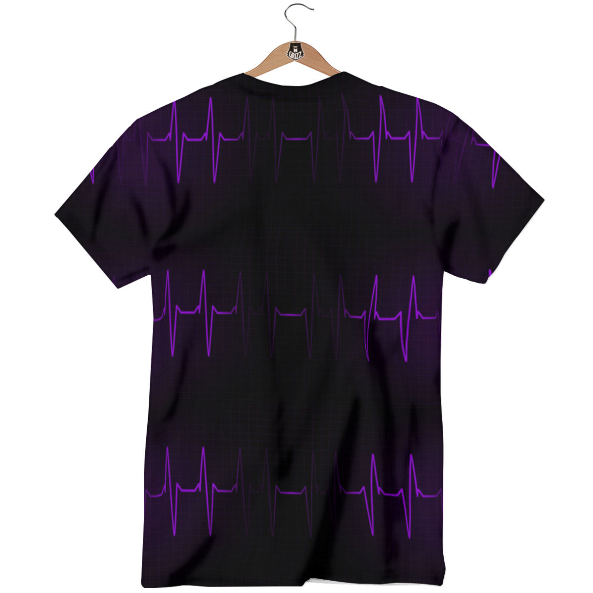 Heartbeat Purple Print Pattern T-Shirt-grizzshop