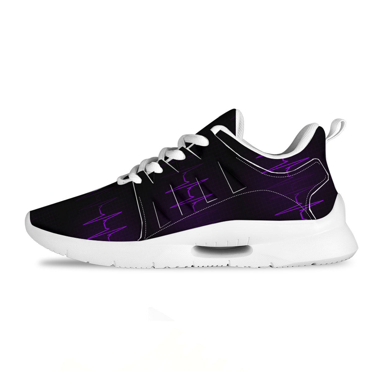 Heartbeat Purple Print Pattern Tennis Shoes-grizzshop