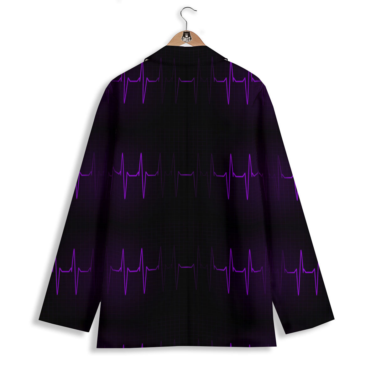 Heartbeat Purple Print Pattern Women's Blazer-grizzshop